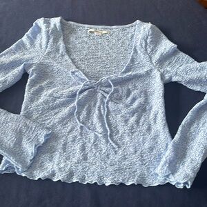 Lace top, pewter color, size L, but runs small
